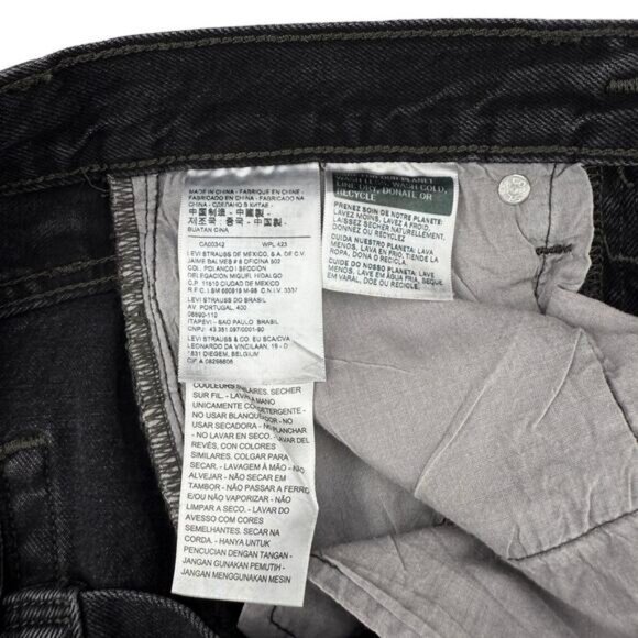 LEVI'S Premium High-Rise Deconstructed Studded Denim Skirt Sz 25 - Picture 7 of 10